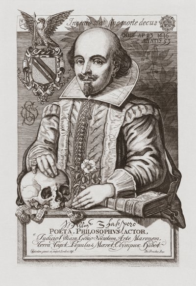 William Shakespeare. Porträtt. av . .