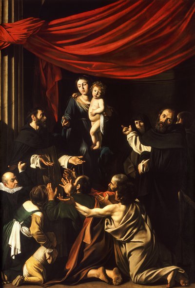 Madonna des Rosenkranzes von Michelangelo Merisi da  Caravaggio