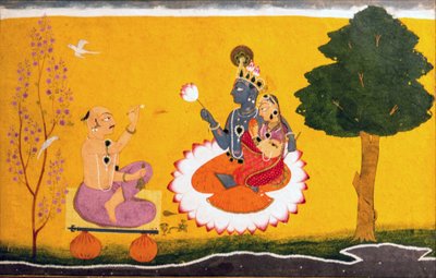 Jayadeva dyrkar Radha och Krishna av Manak