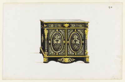 Design för ett skåp i Boulle-stil av Pagny