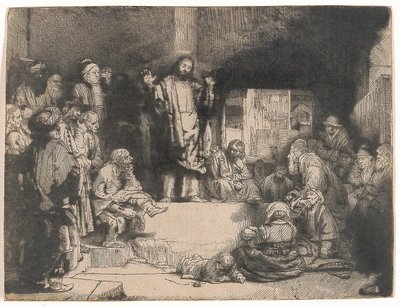 Kristus predikar (La Petite Tombe) av Rembrandt van Rijn