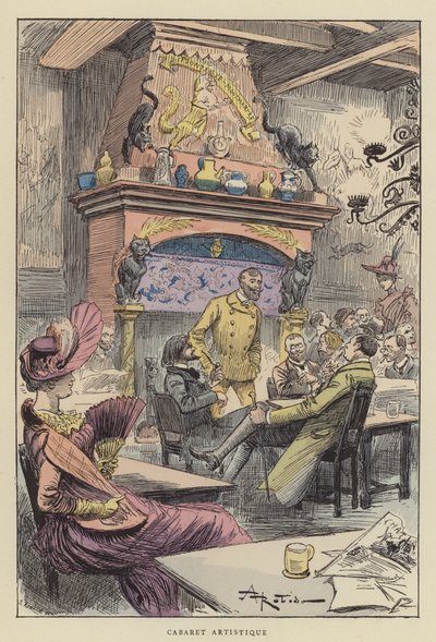 Konstnärlig kabaré av after Albert Robida