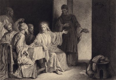 Kristus helar den man som lider av vattendropp av after Albert Robida