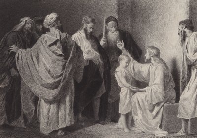 Jesus och ett barn av after Albert Robida