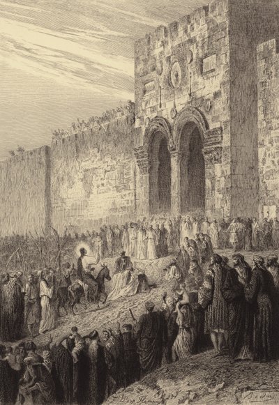 Jesus går in i Jerusalem av after Albert Robida