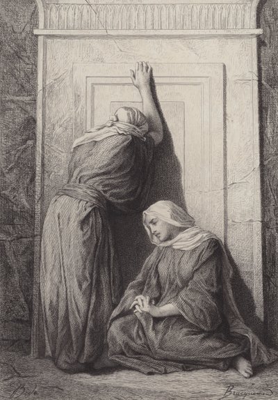 Maria Magdalena och den andra Maria av after Albert Robida