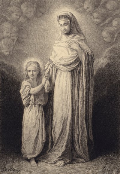 Jesusbarnet och hans moder av after Albert Robida