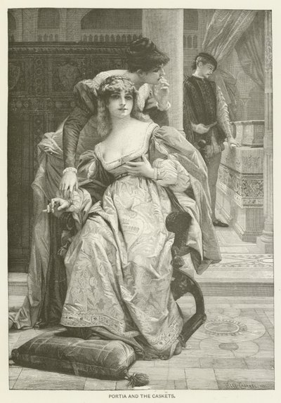 Portia och kistorna av after Alexandre Cabanel