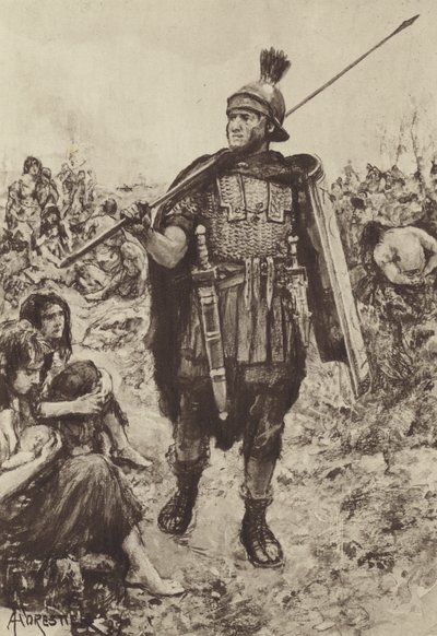 En legionär som vaktar fångar på fältet av after Amedee Forestier