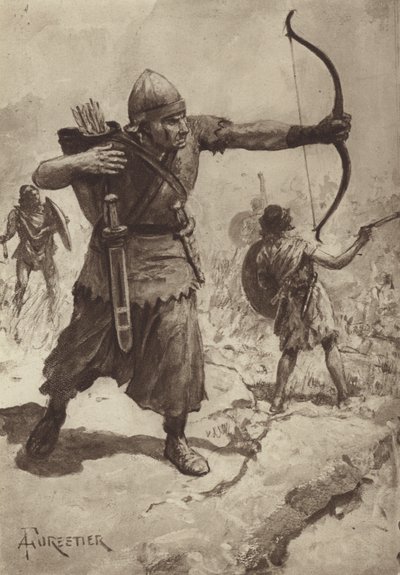 Asiatiska bågskyttar och anhängare av after Amedee Forestier
