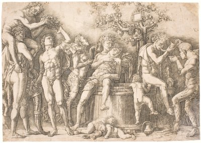Bakkanal ved vinkarret av after Andrea Mantegna