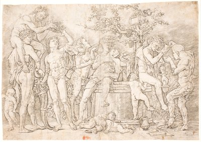 Bakkanal ved vinkarret av after Andrea Mantegna