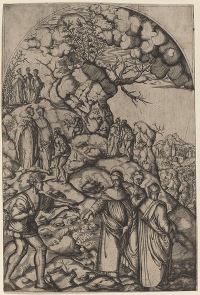 Saint Filippo Benizzi helar en tiggare av after Andrea del Sarto