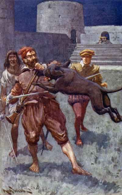 Sjömannen kastade upp sin vänstra hand för att avvärja attacken av after Archibald Bertram Webb