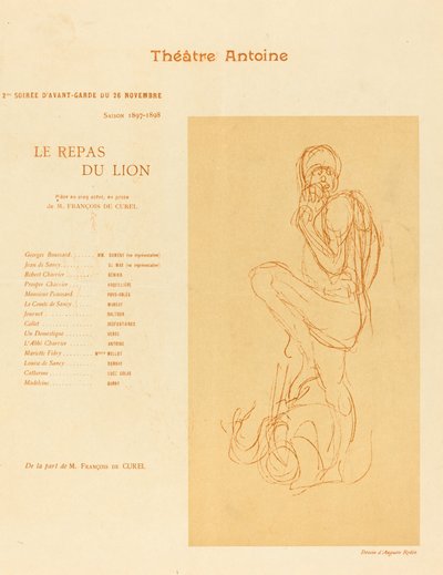 Lejonets måltid av after Auguste Rodin