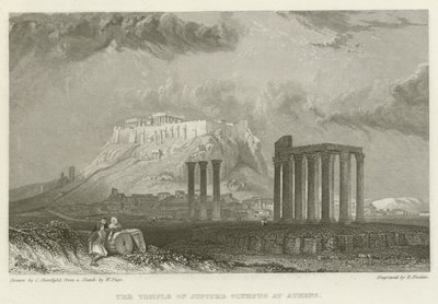 Jupiter Olympus tempel i Aten av after C. Stanfield
