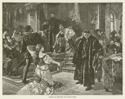 Othello inför senatorerna av after Carl Ludwig Friedrich Becker