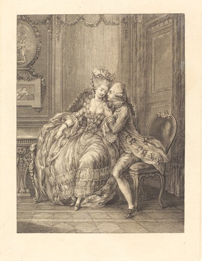 Den tryckande älskaren av after Charles Eisen