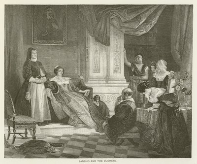 Sancho och hertiginnan av after Charles Robert Leslie