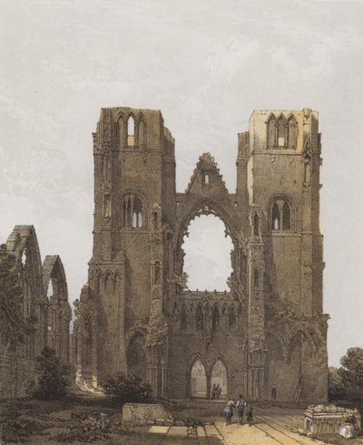 Elgin Cathedral (chromolitho) av after David Roberts