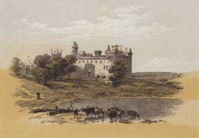 Linlithgow Palace (chromolitho) av after David Roberts