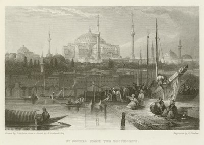 St Sophia från Bosporen av after David Roberts
