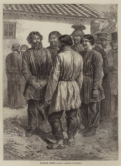 Russian Serfs  av after Denis Auguste Marie Raffet