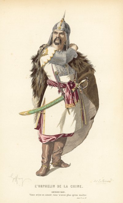 Kinas föräldralösa, Djengis-Khan av after Edmond A.F. Geffroy