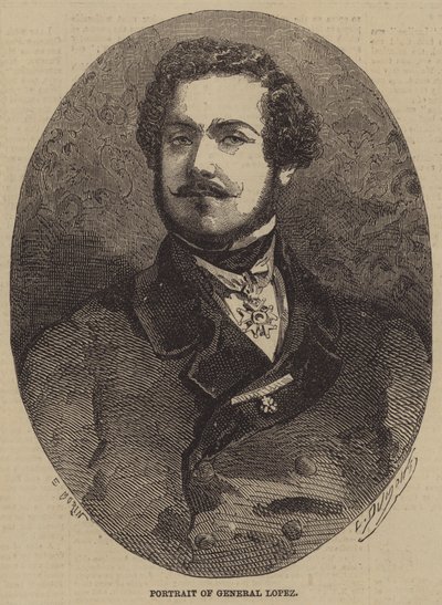 Portrait of General Lopez  av after Edmond Morin
