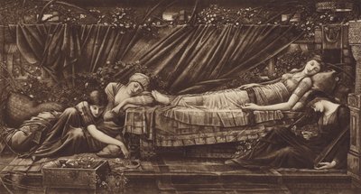 The Sleeping Beauty  av after Edward Coley Burne-Jones