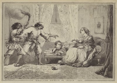 Engelska hem i Indien, 1857 av after Edward Hull