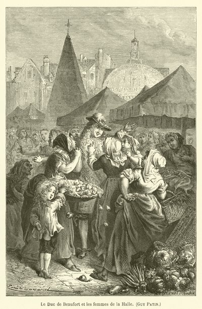 Hertigen av Beaufort och kvinnorna i La Halle, Guy Patin av after Emile Antoine Bayard