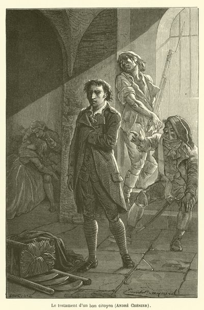 En god medborgares testamente, Andre Chenier av after Emile Antoine Bayard