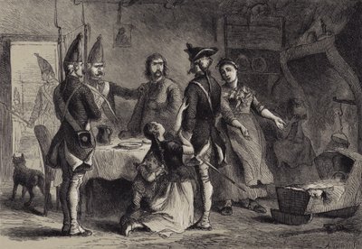 Beväring av tyska soldater för tjänst i Amerika av after Felix Octavius Carr Darley