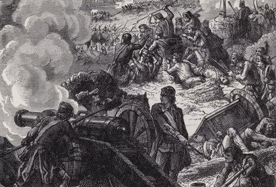 Slaget vid Bunker Hill av after Felix Octavius Carr Darley
