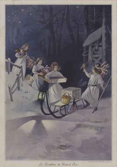 Nyårsbrevbäraren av after Firmin Bouisset