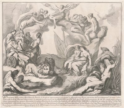 Prima Macchina för Kina 1741: Allegory of Regal Magnificence av after François Hutin Miguel de Sorellò
