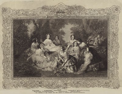 Fransmännens kejsarinna och hennes hedersdamer av after Franz Xaver Winterhalter