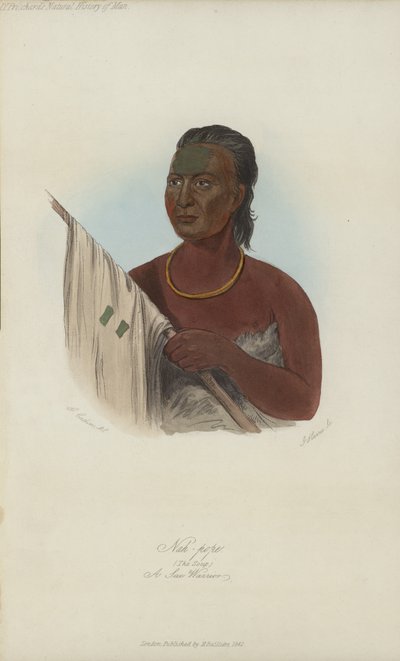 Nah-påven, The Soup, A Sac Warrior (akvatint) av after George Catlin