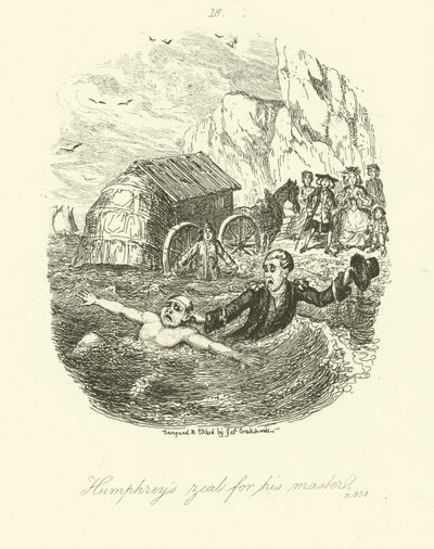 Illustration för Humphry Clinker av Tobias Smollett av after George Cruikshank