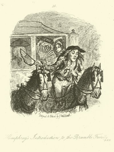 Illustration för Humphry Clinker av Tobias Smollett av after George Cruikshank