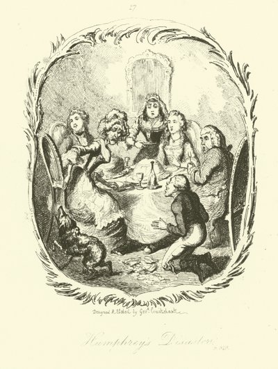 Illustration för Humphry Clinker av Tobias Smollett av after George Cruikshank