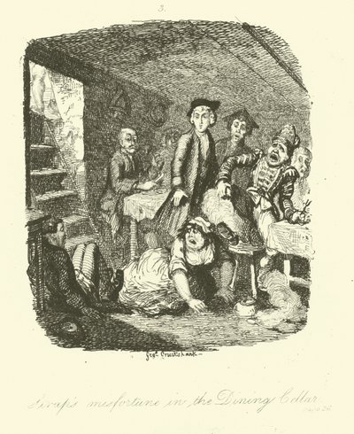 Illustration för Roderick Random av Tobias Smollett av after George Cruikshank