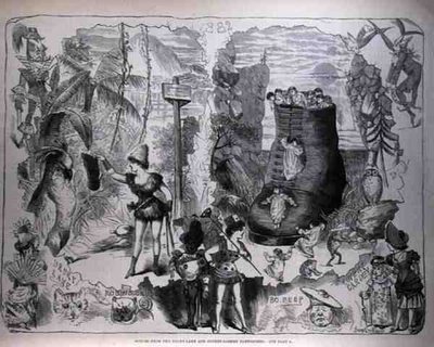 Scener från Drury Lane och Covent Garden Pantomimes, från The Illustrated London News, 7 januari 1882 av after George Cruikshank