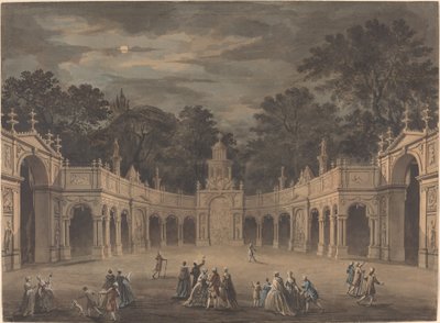 En design för belysningar för att fira kung George III:s födelsedag av after Giovanni Battista Cipriani Robert Adam