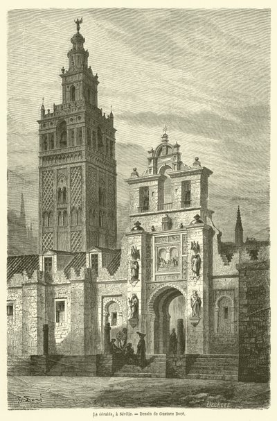 La Giralda, en Sevilla av Gustave after Dore