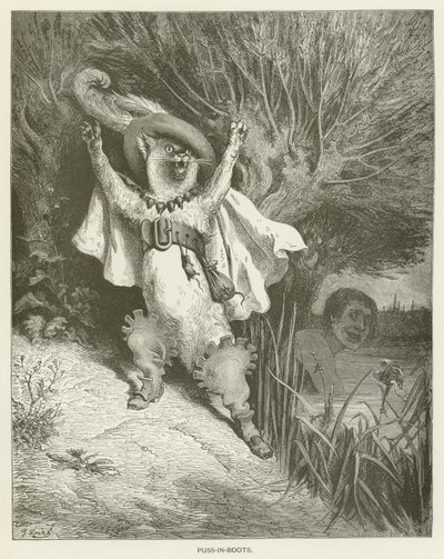 Mästerkatten i stövlar av Gustave after Dore