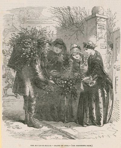 Mistelförsäljaren (gravyr) av after Hablot Knight Browne