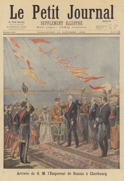 Ankomst av tsar Nicholas II av Ryssland till Cherbourg av after Henri Meyer