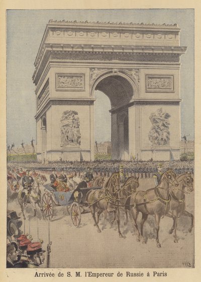 Ankomst av tsar Nicholas II av Ryssland i Paris av after Henri Meyer
